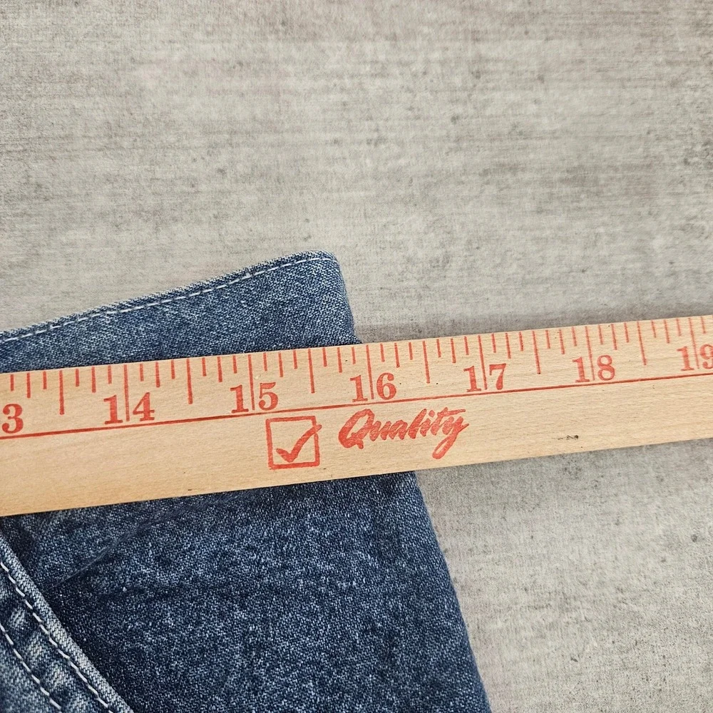 Vintage Carhartt B28 DST Mens Blue Denim Carpenter Shorts Hammer Loop Size 34